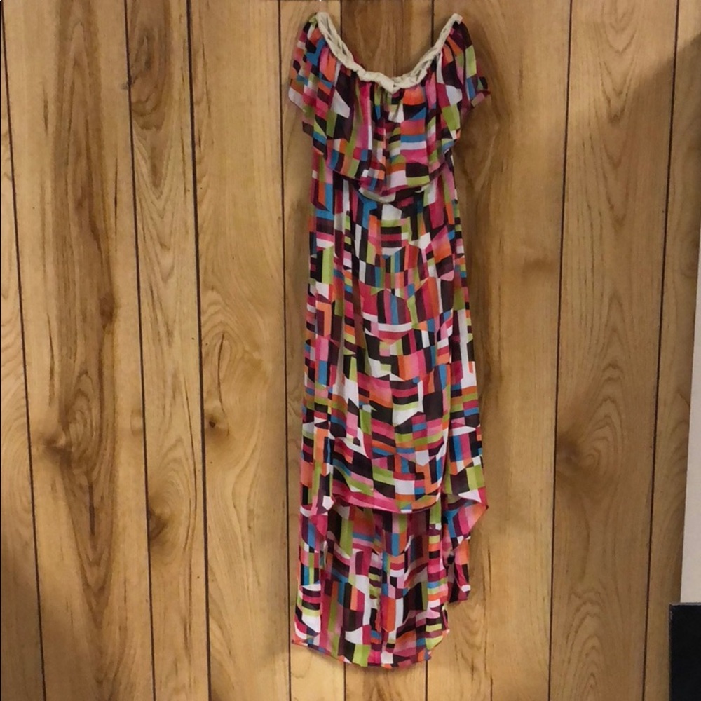 High Low Strapless Dress. Boutique dress.
